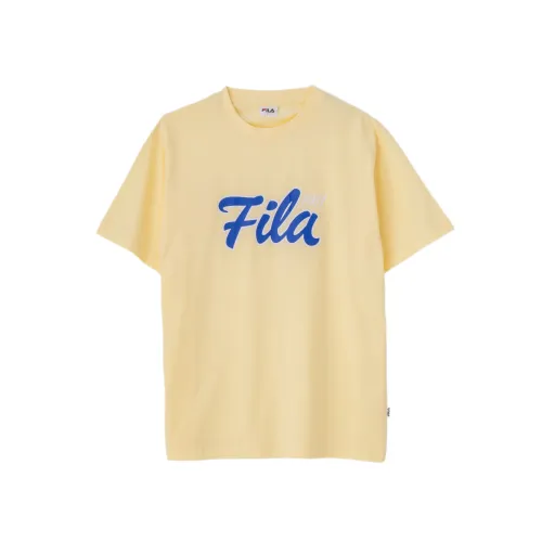 FILA T Shirts Men's Yellow Crew Neck Moderate