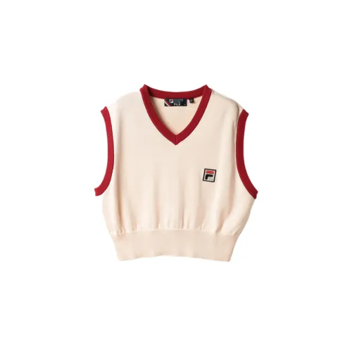 FILA Tank Tops Women's Beige V Neck Moderate Other