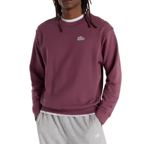 New Balance Sweatshirts Men's Light Plum Blossom Crew Neck Moderate Regular