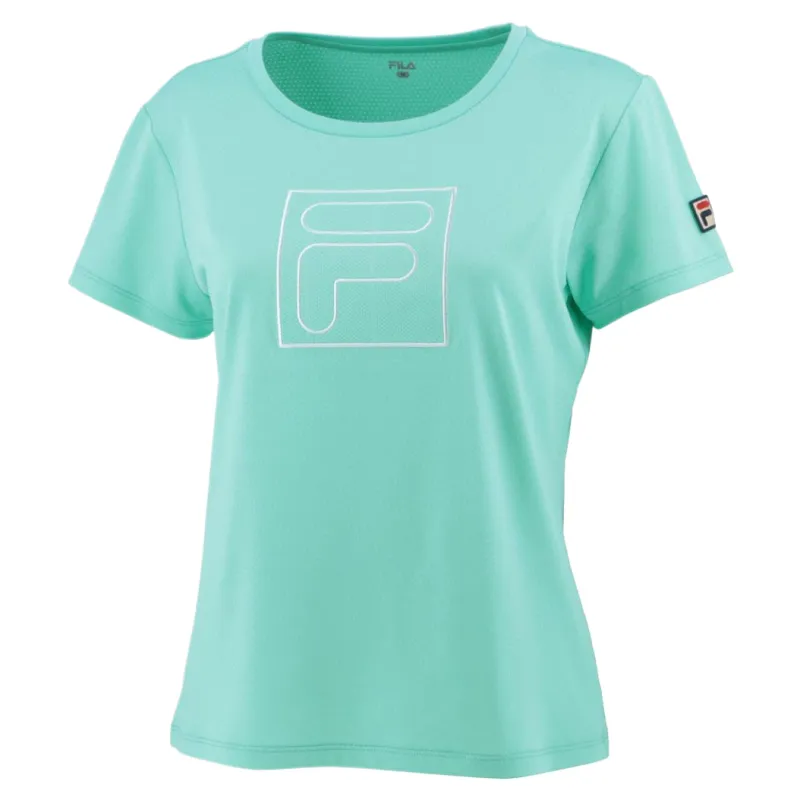 FILA T Shirts Women's Light Green Crew Neck Thin