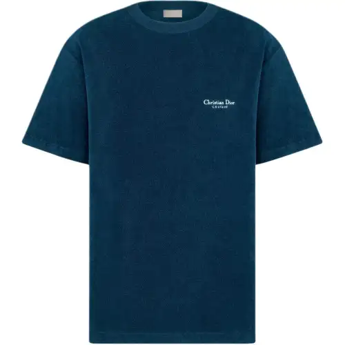 DIOR T Shirts Men's Blue Crew Neck Moderate