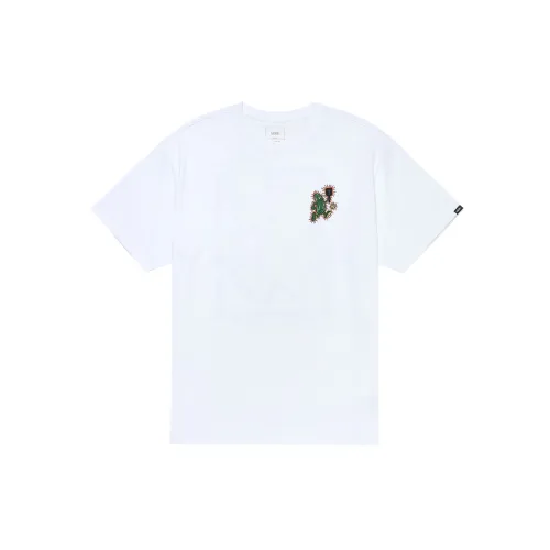 Vans T Shirts Unisex White Crew Neck Moderate Straight Fit