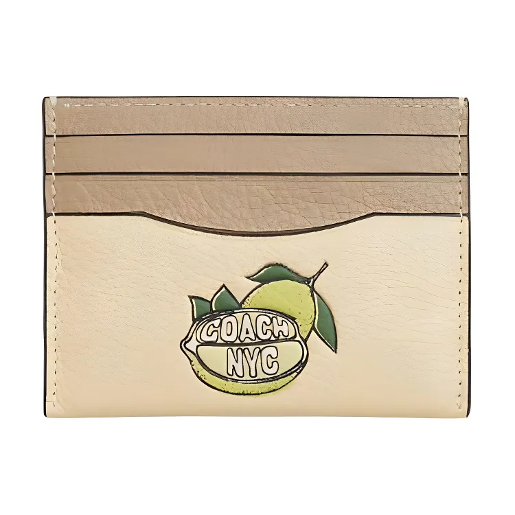 COACH Card Case Delicate Pebble Leather Card Holder Regular Unisex Moonlight