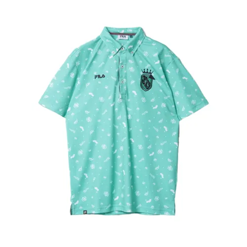 FILA Golf Collection Shirts Men's Light Green Lapel Moderate