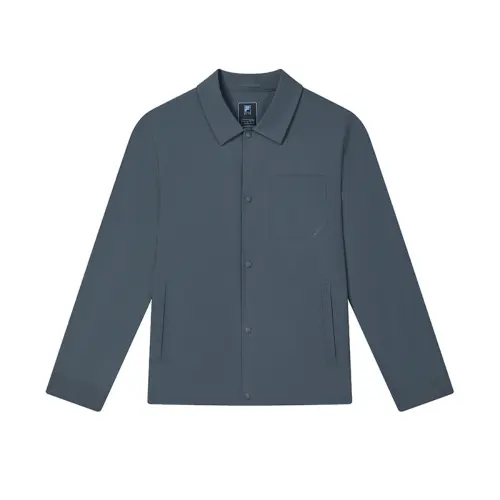 FILA Jackets Men's Night Pine Green Lapel Moderate Soft Shell