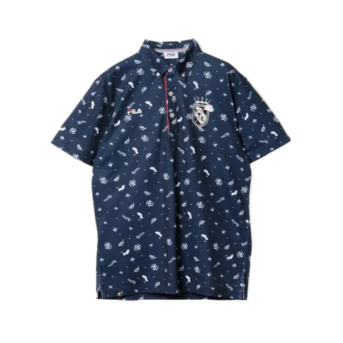FILA Golf Collection Shirts Men's Blue Lapel Moderate