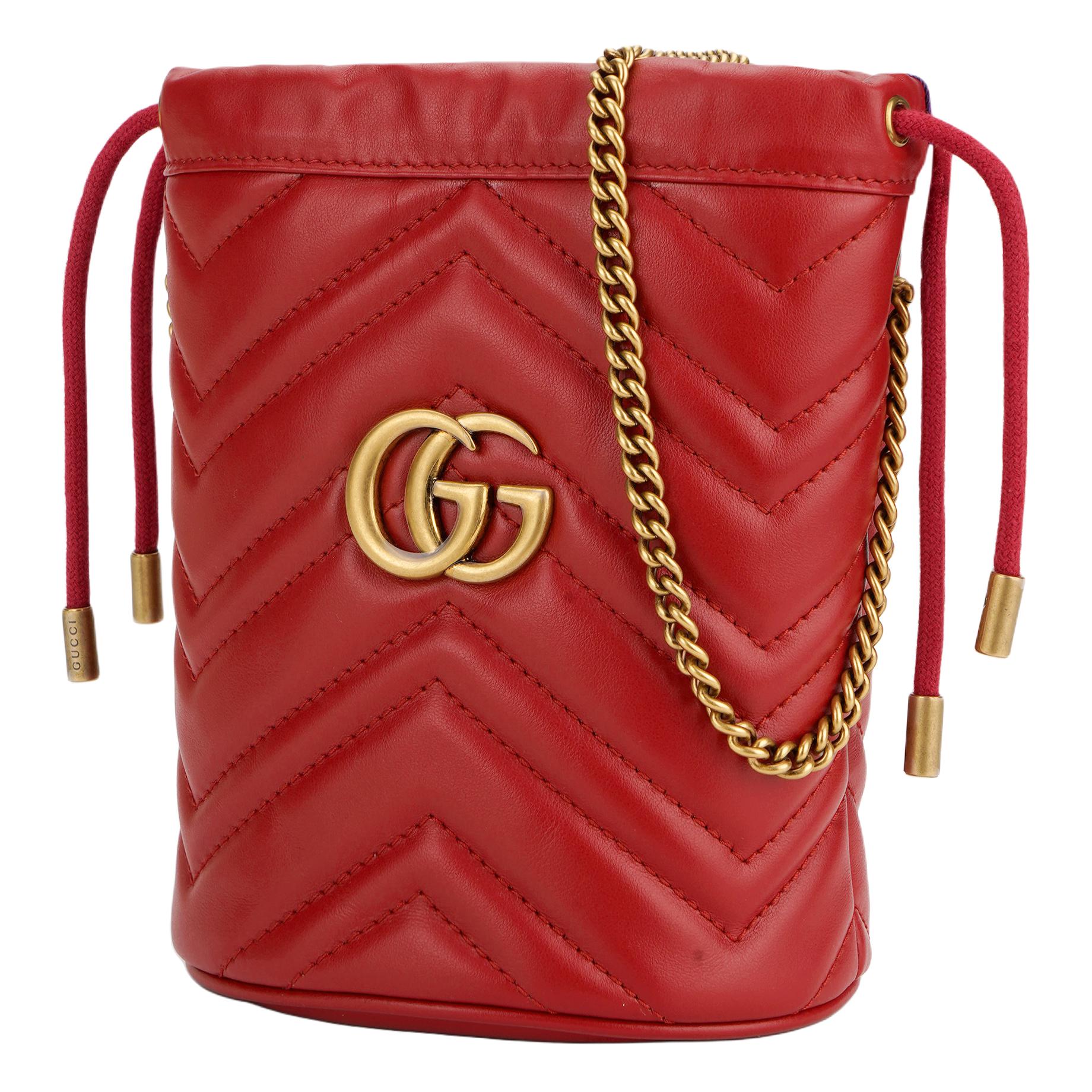 Женская сумка Gucci GG Marmont Logo (красный) — фото 2