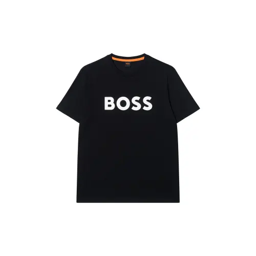 HUGO BOSS SS22 Men's Logo Print Short-Sleeve T-Shirt Black