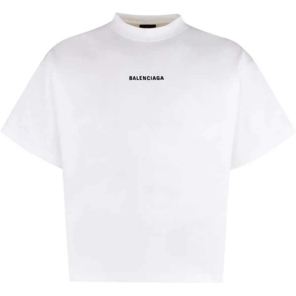 Balenciaga Logo Embroidered Mockneck T Shirt