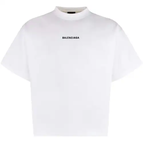 Balenciaga Logo Embroidered Mockneck T Shirt