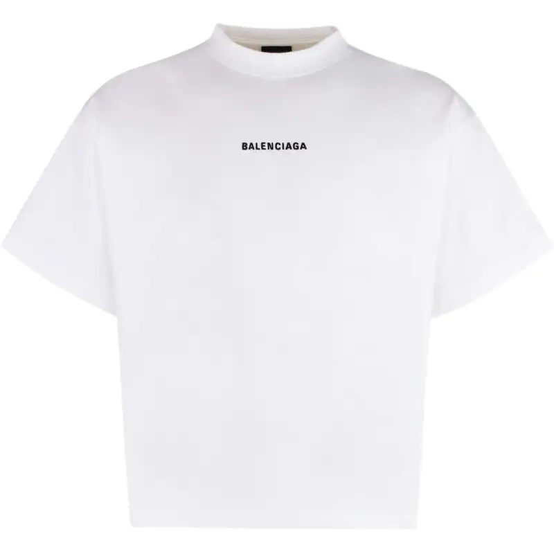 Balenciaga Logo Embroidered Mockneck T Shirt
