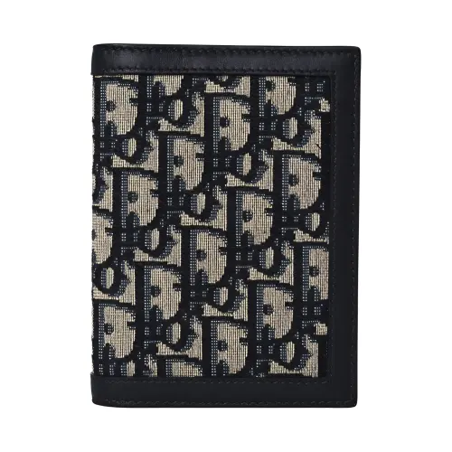 DIOR Canvas With Leather Card Holder With Passport Holder Unisex Black