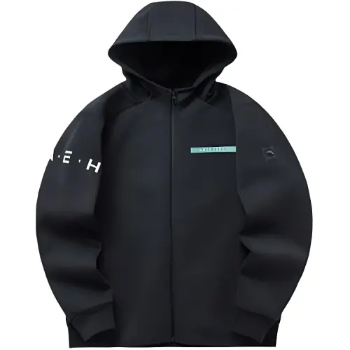 ANTA Variety Training Collection Sweatshirts Men's Black Hooded Moderate Cardigan
