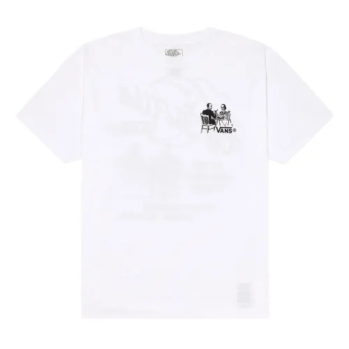 Vans T Shirts Men's White Crew Neck Moderate Straight Fit