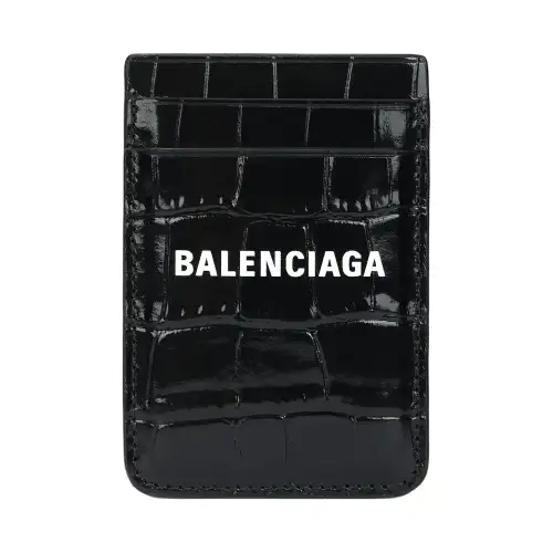 Balenciaga Calfskin Card Holder Women's Black
