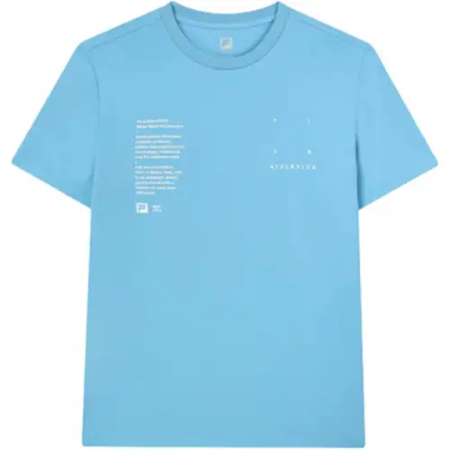 FILA Athletics T Shirts Men's Alaska Blue Crew Neck Moderate Straight Fit