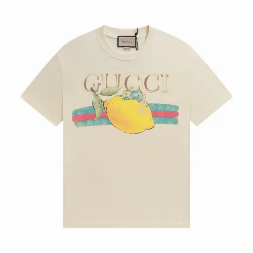 GUCCI T Shirts Unisex Lemon Rabbit Crew Neck Thin Straight Fit