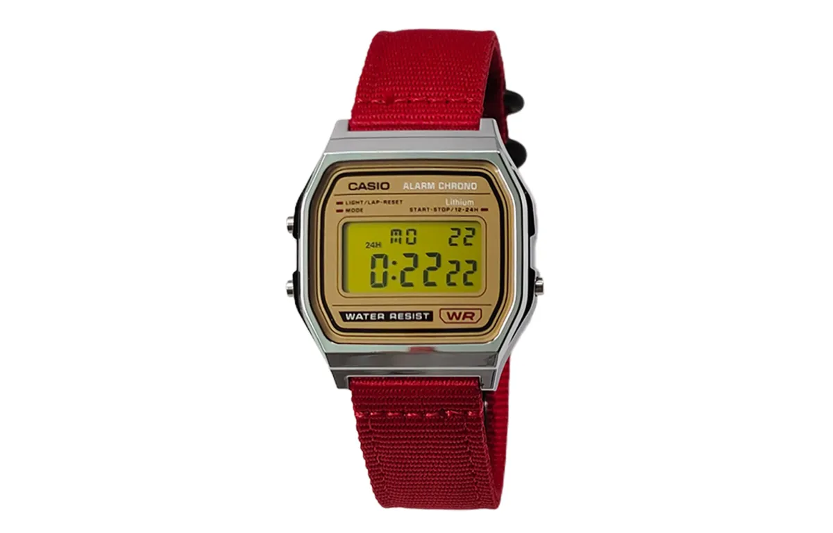 CASIO Custom Collection Quartz Movement Nylon Strap Watch Men's Watches Gold Dial
