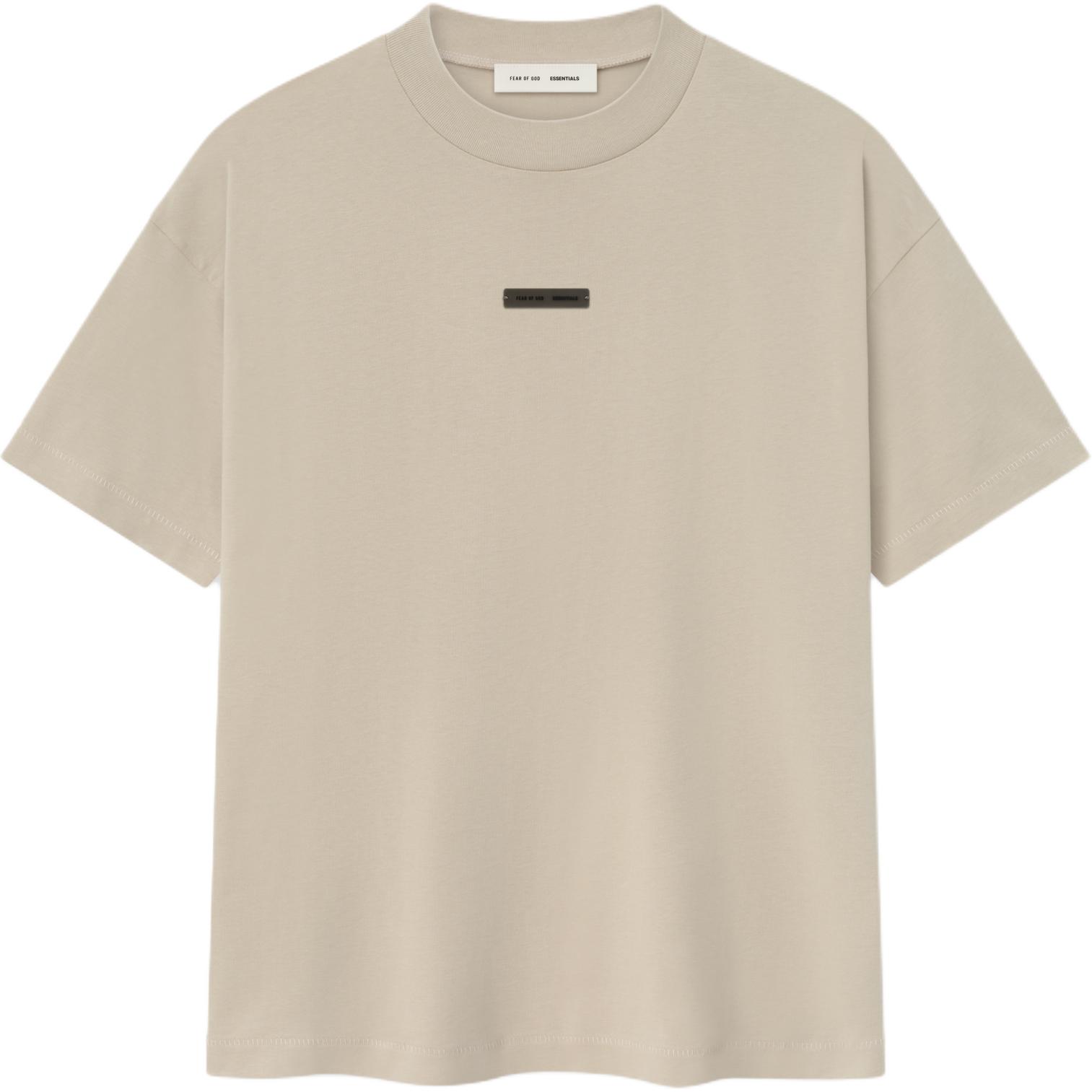 Мужская футболка Fear of God Essentials (бежевая)