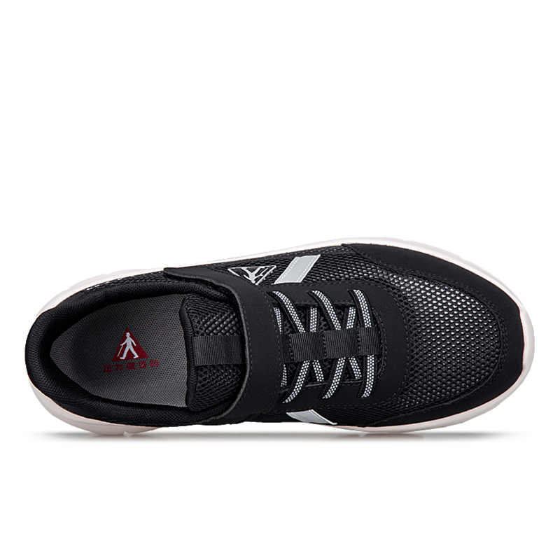 ZULIZ Sports Walking Shoes Cushioning Balance Support Abrasion Resistant Breathable Low top Elderly Shoes Men’s Black