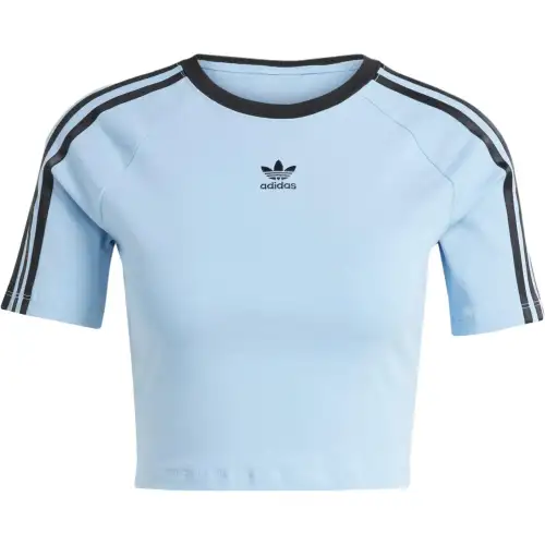 Adidas Originals Raglan Sleeve T Shirt Women's Gray Blue