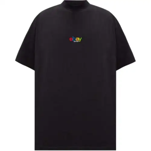 Balenciaga Ebay Logo Printed Crewneck Oversized T Shirt