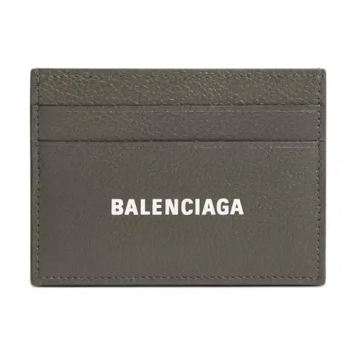 Balenciaga Calfskin Card Holder Regular Men's Dark Green/White