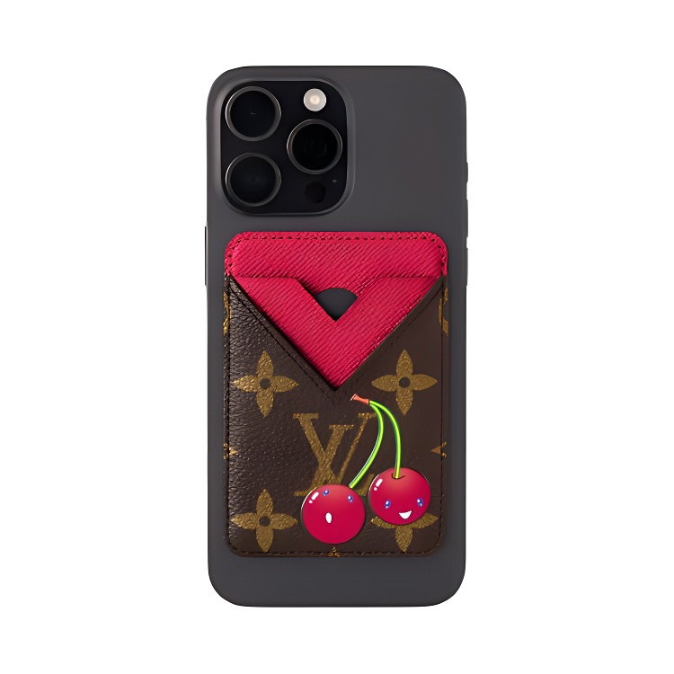 Женский кардхолдер Louis Vuitton x Takashi Murakami Magnetic (коричневый) — фото 4
