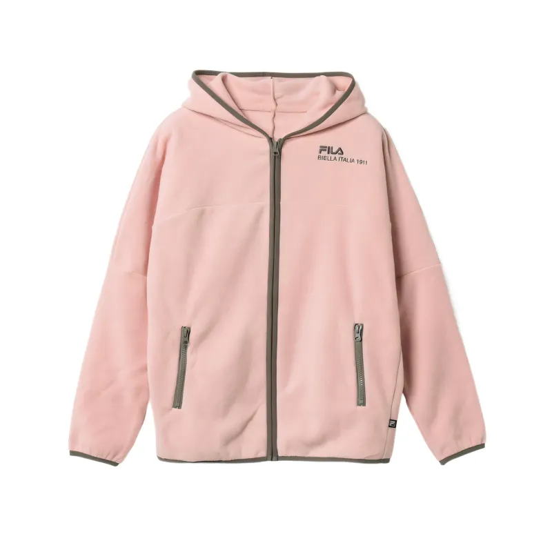 FILA Velvet Jackets Women's Pink Hooded Moderate