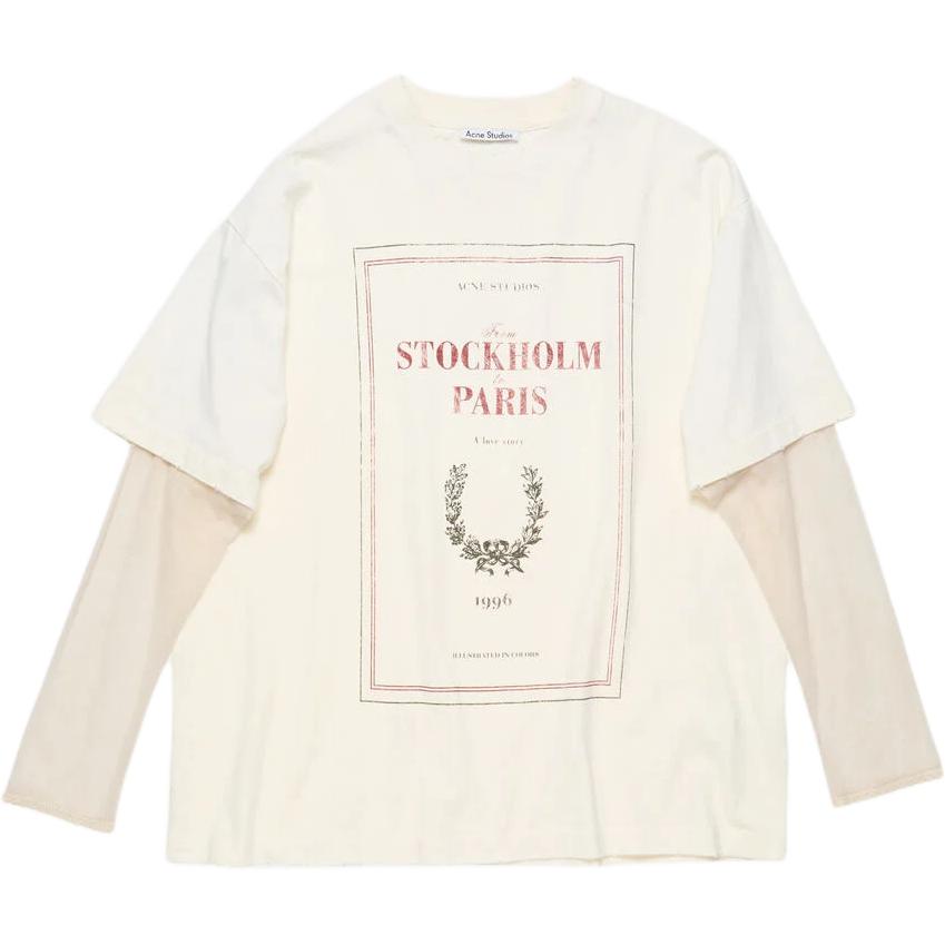 Женская футболка Acne Acne Studios (бежевая)