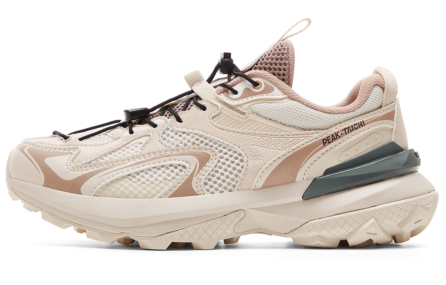PEAK State Pole Cushioning Abrasion Resistant Breathable Slip Resistant Low top Outdoor Shoes Women’s Ecru/Green
