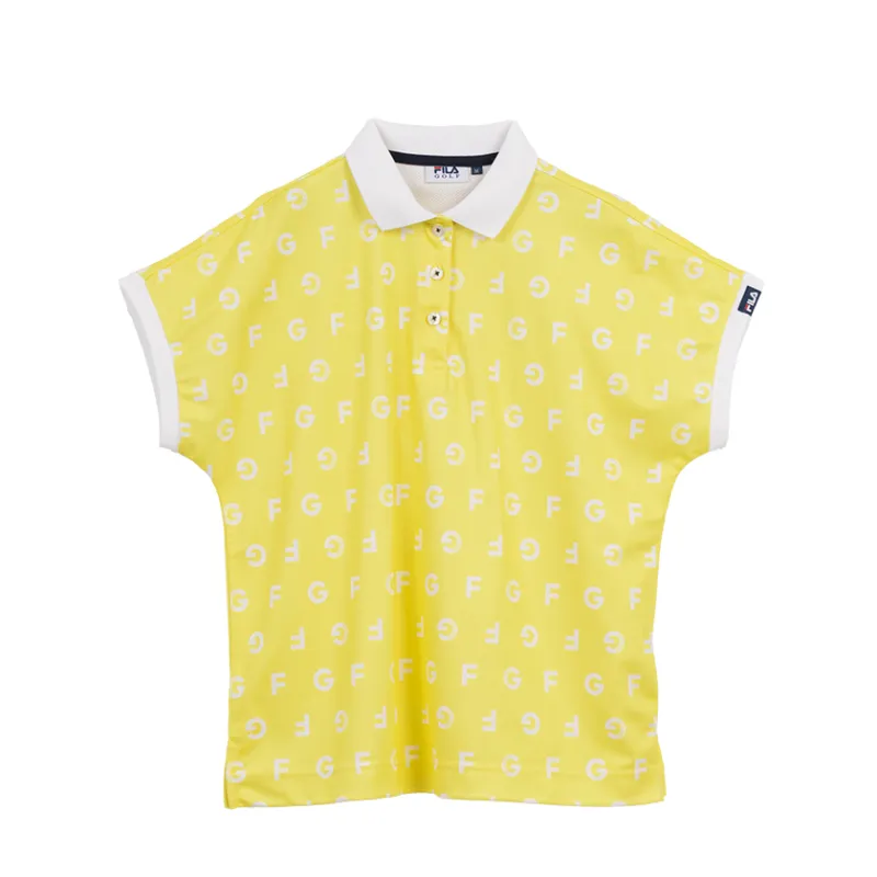 FILA Golf Collection Shirts Women's Yellow Polo Collar Moderate