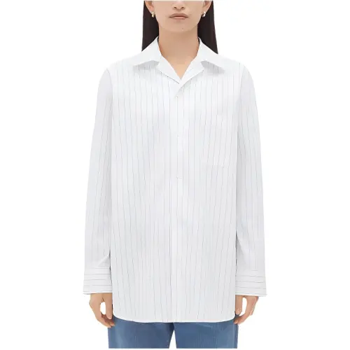 Bottega Veneta Shirts Women's White Pointed Collar Moderate Other