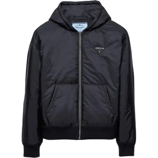 PRADA Down Jackets Men's Blue Hooded Moderate Other