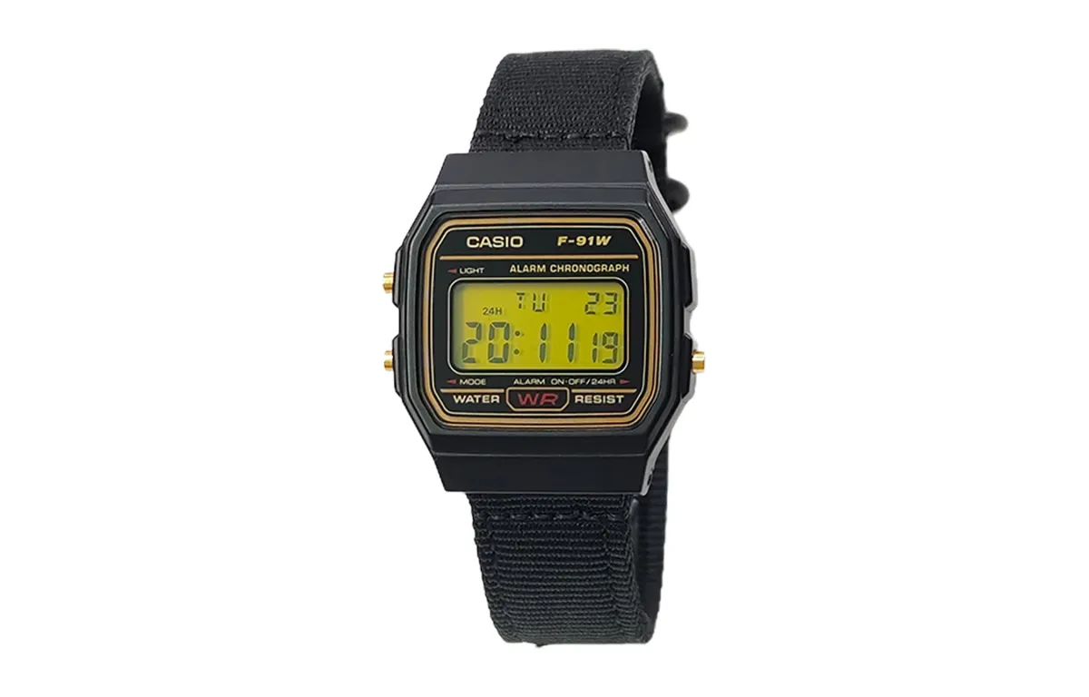 CASIO Custom Collection Quartz Movement Nylon Strap Watch Men's Watches Black Dial