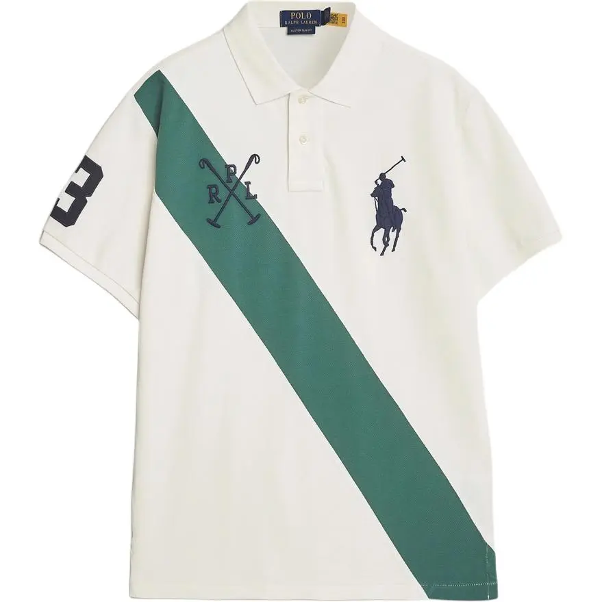 Polo Ralph Lauren Big Pony Polo Shirt Custom Slim Fit Men's White