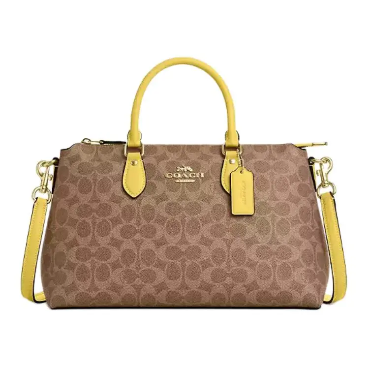 COACH Georgia Coated Canvas One Shoulder Handbag Large Women's Brown