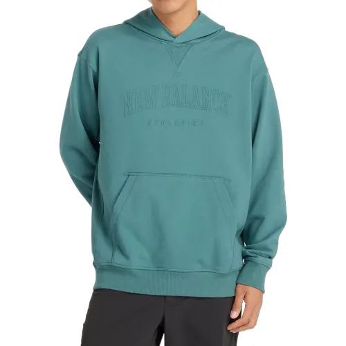 New Balance Sweatshirts Men's Spruce Bright Green Hooded Moderate Regular