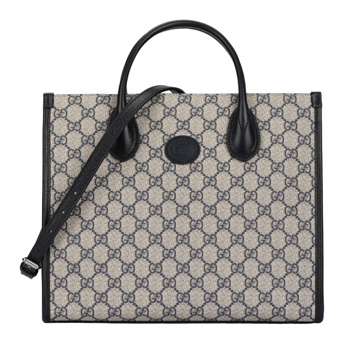 Мужская сумка Gucci GG Retro Tote (бежево-синяя)