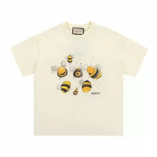 GUCCI T Shirts Unisex Bee Colony Crew Neck Thin Straight Fit