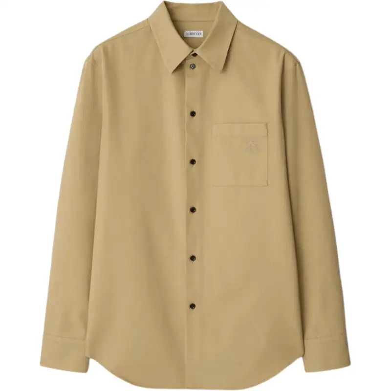 Burberry Shirts Men's Brown Turndown Pointed Collar Moderate Straight Fit