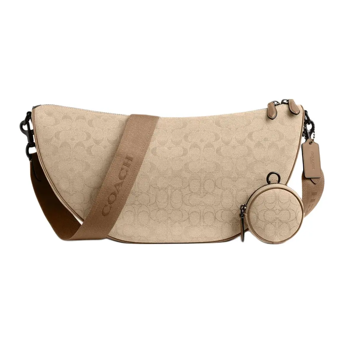 COACH HALL Jacquard Shoulder Bag Large Men's Light Umber