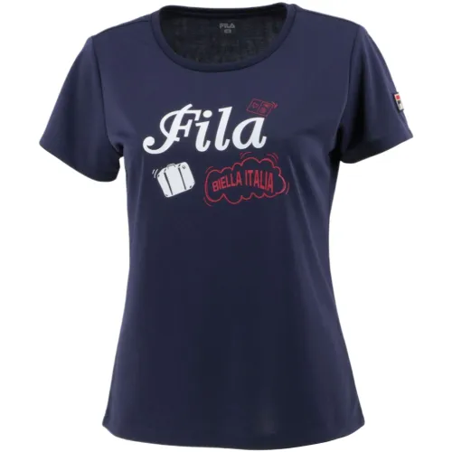 FILA Tennis Tops Women's Marine Blue Crew Neck Moderate