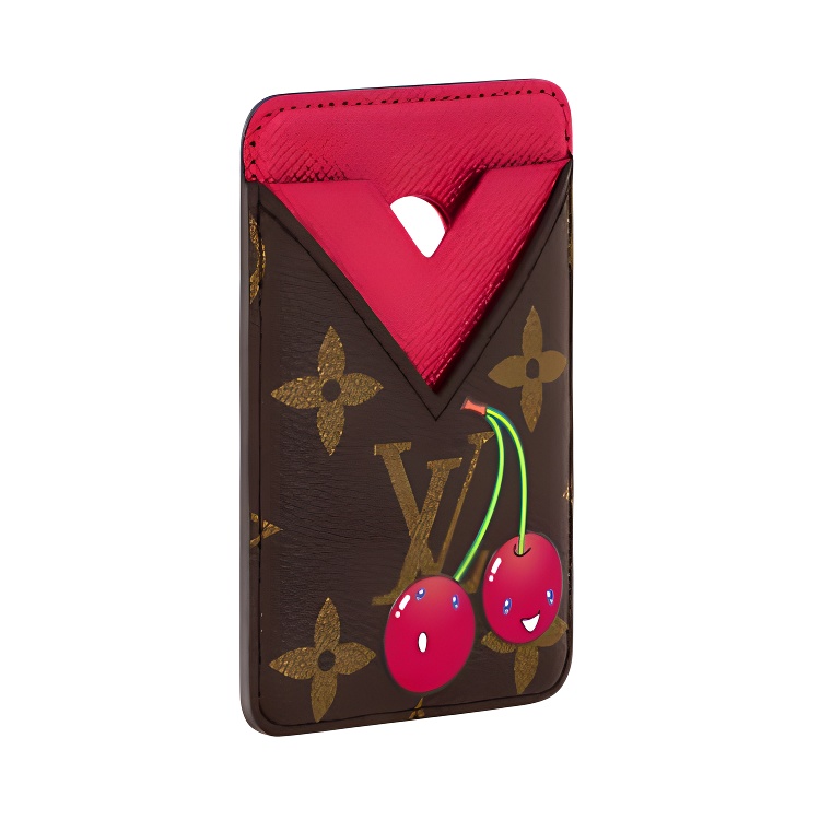 Женский кардхолдер Louis Vuitton x Takashi Murakami Magnetic (коричневый) — фото 2
