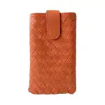Bottega Veneta Solid Color Leather Coin Purse Regular Women's Orange
