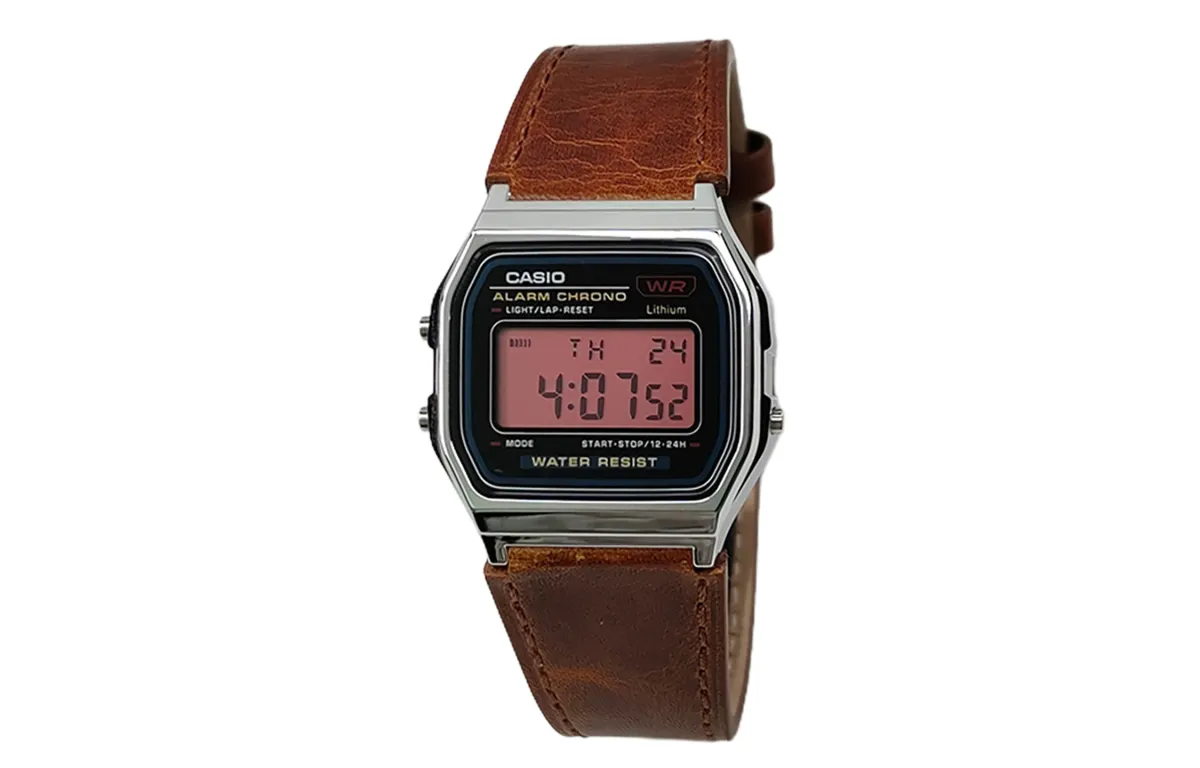 CASIO Custom Collection Quartz Movement Genuine Leather Strap Watch Men's Watches Black Dial