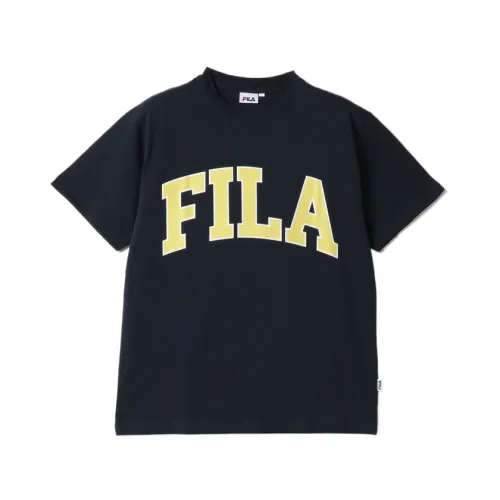 FILA T Shirts Men's Marine Blue Crew Neck Moderate