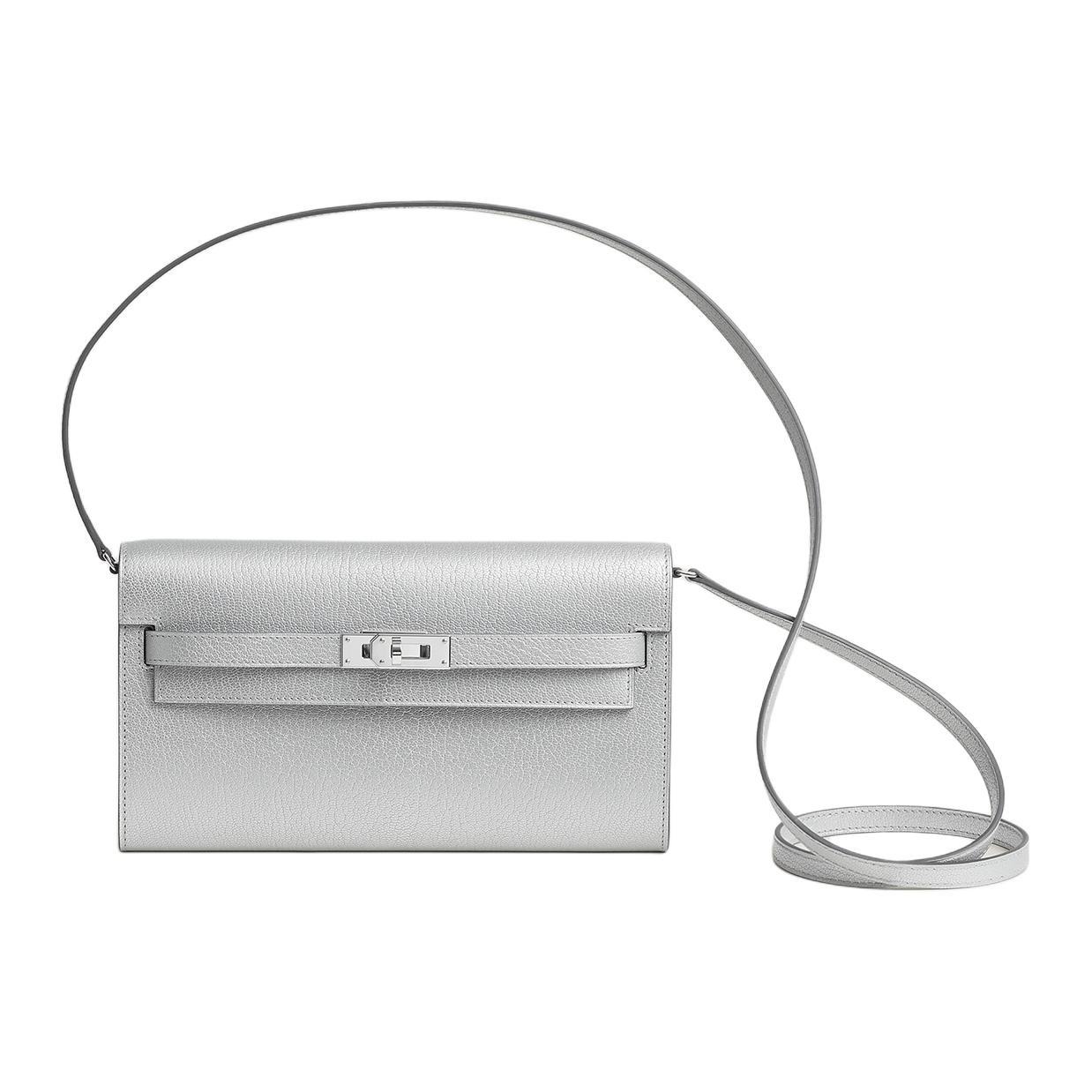 Женская сумка Hermes Kelly 20 (серебряная)