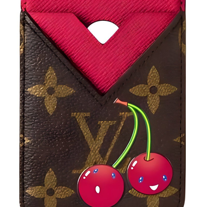 Женский кардхолдер Louis Vuitton x Takashi Murakami Magnetic (коричневый) — фото 5