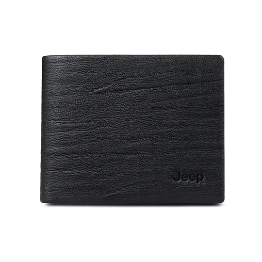 Jeep Genuine Leather Soft Cow Leather Coin Purse Wallet Men's Black